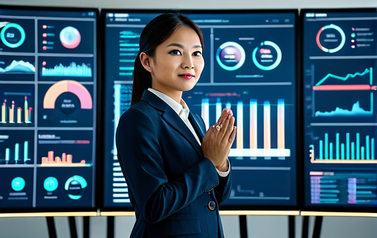 A professional Malaysian individual, formerly a corporate lawyer, now working as a cybersecurity and data privacy expert. Dressed in smart, modern business attire, fully clothed, modest clothing, appropriate attire, professional dress. Standing confidently in a bright, futuristic tech office with large screens displaying abstract data visualizations in the background. The lighting is clean and well-lit. Professional photography, high-resolution, sharp focus, perfect anatomy, correct proportions, natural pose, well-formed hands, proper finger count, natural body proportions, safe for work, appropriate content, fully clothed, professional.