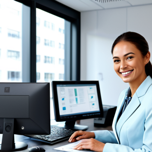 Document Automation**

"A professional lawyer in a modern office, smiling confidently while using document automation software on a computer, fully clothed in a modest business suit, appropriate attire, safe for work, perfect anatomy, natural proportions, professional digital illustration, high quality, focus on efficiency and technology."

**